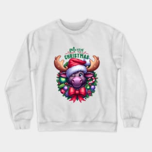 Merry Christmoose Moose Christmas 2024 Crewneck Sweatshirt